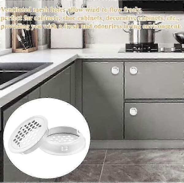 20 STK Hvit Ventilasjonsrist, 35 mm Rund Luftventilrist, Rund Ventilasjonsrist i Rustfritt Stål