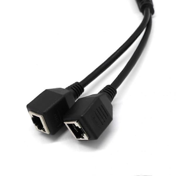RJ45 Splitter Ethernet-adapterkabel 2-i-1 han til 2 hunner