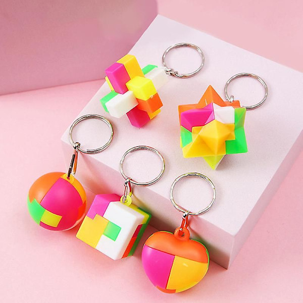 4 kpl Puzzle Luban Lock -avaimenperä Maginen Kuutio Lasten Leikkiä Varten Lapsille Aikuisten Stressiä Lievittävä square