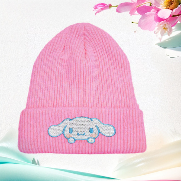Søt tegneserie beanie myk varm strikket lue høst og vinter damer jenter pullover lue C