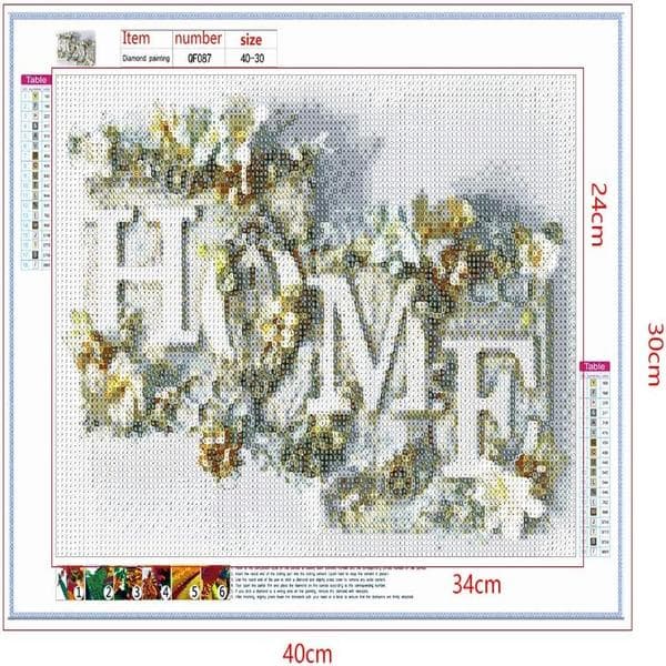 DIY 5D Diamantmaleri efter tal Kit HJEM Diamantkunst Fuld