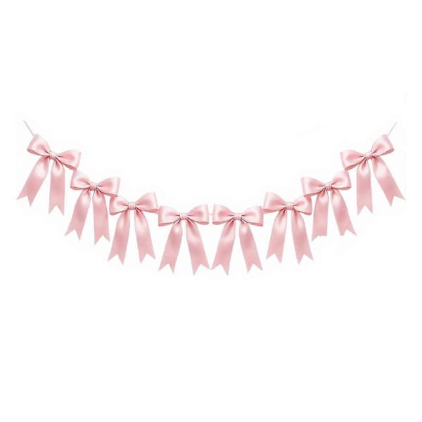 2 meter satengbuekrans - formbevarende bånd - bursdag brudedusj Pink
