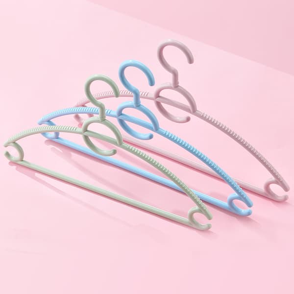 Pakke med 10 stk. plastikbøjler, længde 41 cm - pink