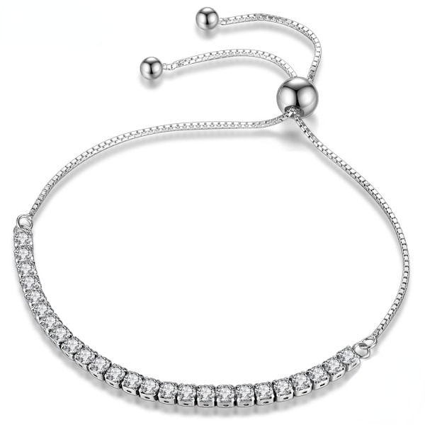 Elegant Zirkon Tennis Armbånd i 925 Sterling Sølv for Kvinner, Enkelt og Stilig for Forlovelse og Bryllup K11