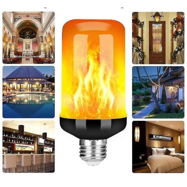 LED-lampe med flammende effekt, 4 moduser med flimring, E26/e27 sokkel, jul 2PCS
