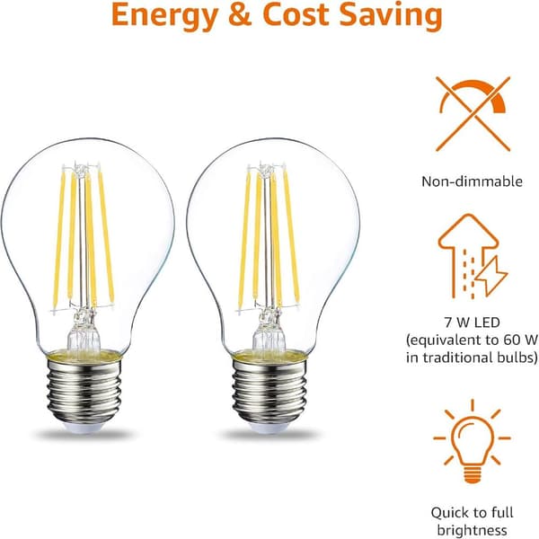2-pack LED-lampor Edison Skruvsockel E27 8W 60W Ekvivalent Klar Filament Ej Dimbar Varmvit