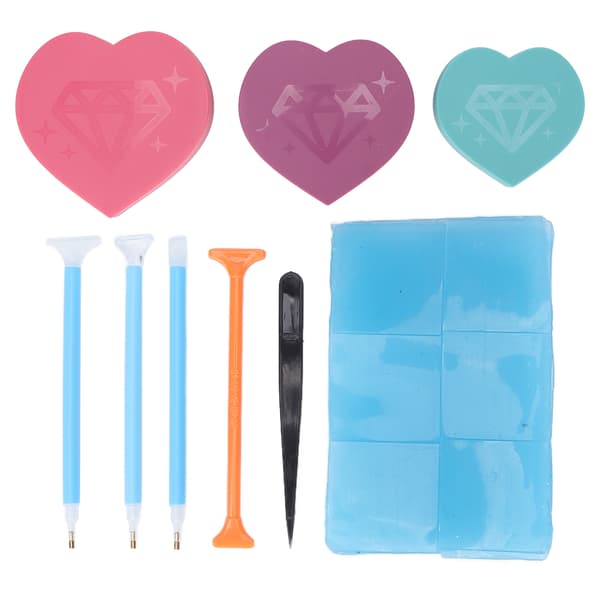 DIY Diamond Painting Tool Kit Rhinestone Point Drill Pen Beads Sorting Trays Nail Art Tool Set Blue