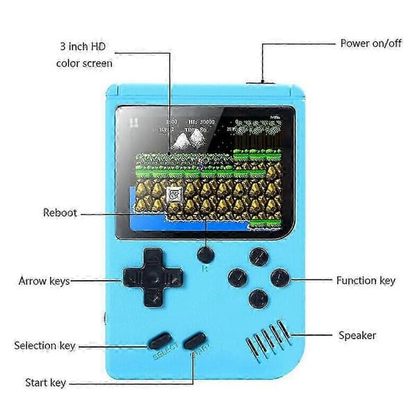Gameboy Indbygget 500 Klassiske Spil Retro Videospilkonsol Børnelegetøj Pink