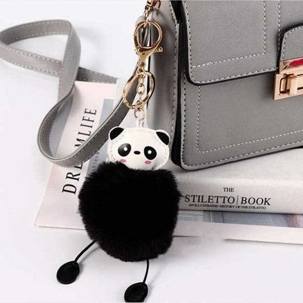 2 søde plys panda nøgleringe bilnøgleetuier, pandaformet nøglering