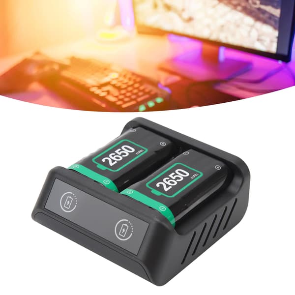 Oppladbare batteripakker for Xbox Series X/S 2650mAh Hurtiglading LED-indikator Kontrollerbatteri