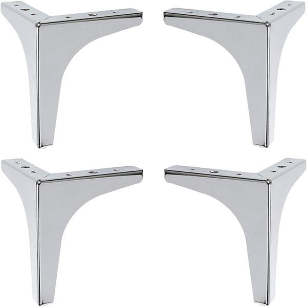 4x Möbelben Säng 15cm Silver Moderna Soffskåpsfötter med Skruvar