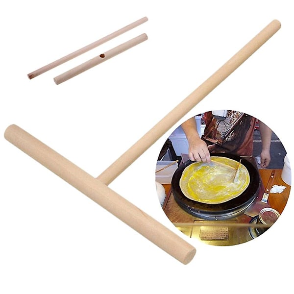 Träkratta Rund Smet Smetpannkaka Crepe Spreader Köksverktygssats Diy