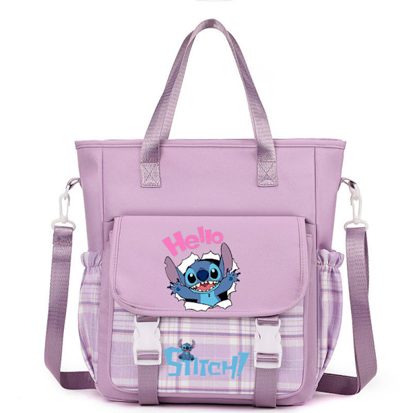 Lilo og Stitch Rygsæk Taske til Piger Student Skuldertaske Håndtaske Sød Print Canvas Skole Taske Møntpung color1