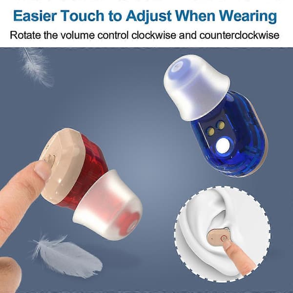 Mini Rechargeable In-Ear Hearing Aid Sound Amplifier Stable Transmission Noise Reduction with Rechargeable Base