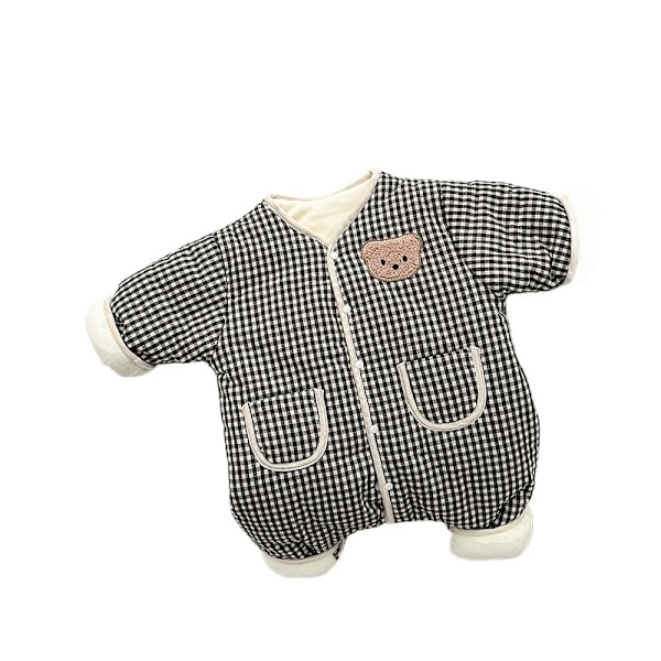 Vinter baby jumpsuit bomuld babytøj Koreansk nyfødt polstret tyk romper krybende tøj marrón 66