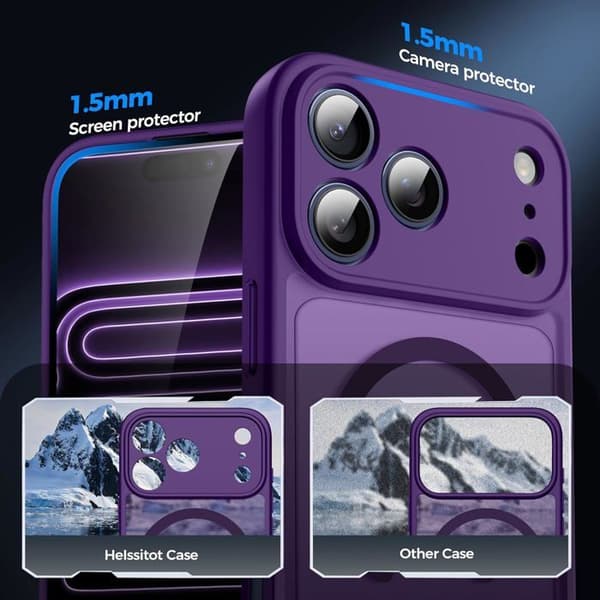 Magnetic Case for iPhone 17 Pro Max with 2 Privacy Tempered Glass Screen Protectors, MagSafe Compatible, Matte Translucent, Purple iPhone 17 Pro Max iPhone 17 Pro Max Voilet
