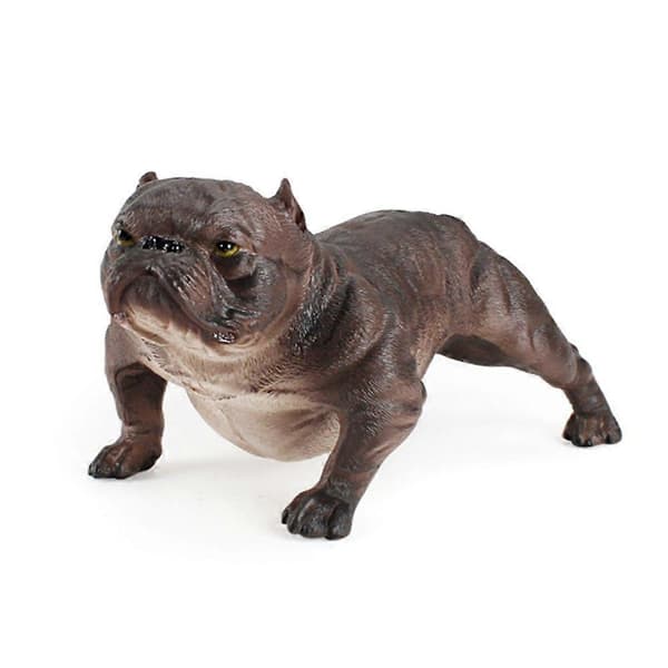 Realistisk Bully Hund PVC Dyre Solid Model Figur Børnelegetøj Borddekoration Grey