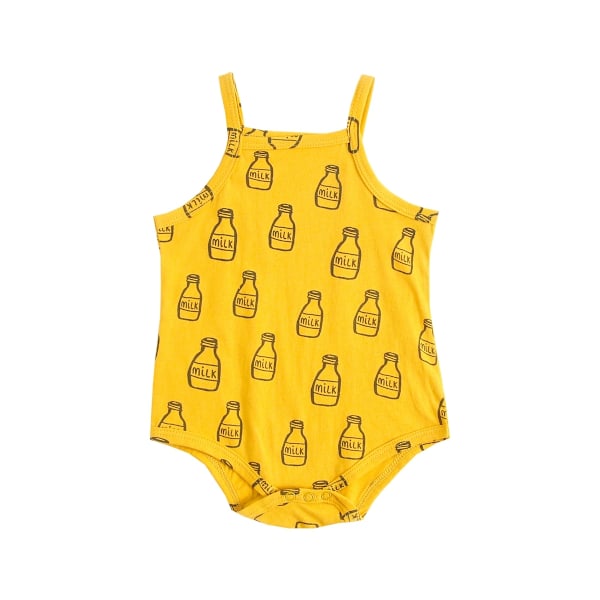 Sanlutoz Babykläder för Pojkar och Flickor, Bomulls-Sleeveless Bodysuit, Casual Linnetryck, Sommarkläder BCS1035-R-MIX 12-18M