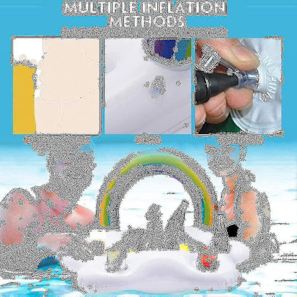 Oppblåsbar regnbue drikkeholder, flytende sky drikke salatbar, frukt basseng flyte fest sommer strand kan kopp ølflaske svømme leker