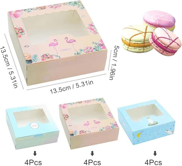 12 x Kartongkakeboks, Cupcake-boks, Cateringboks, Bakeverksboks fo