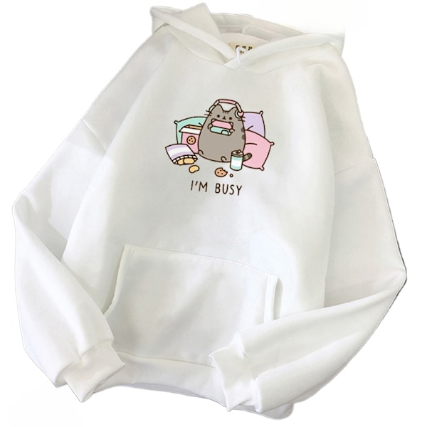 Kawaii Cat Hoodie - Moteklær, Casual Genser for Menn og Kvinner, Høst/Vintertrend grey S