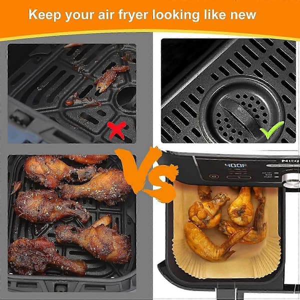 100 stk. Ninja Airfryer-foringer engangs, non-stick bakepapir til Ninja