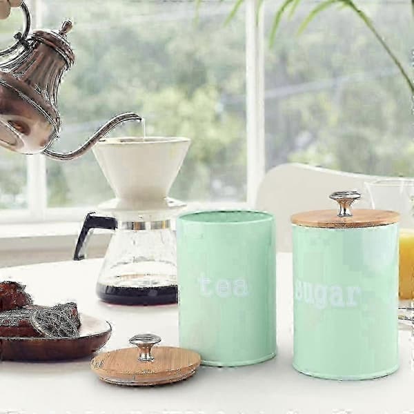 3-pack lufttäta köksbehållare för matförvaring, kaffe, socker, mjöl Blue