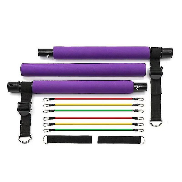 Pilates Bar Set, Portable Yoga Exercise Pilates Sticks With Resistance Band Fotringer, Stretch Shaper Twist Crunches Treningsutstyr for menn kvinner