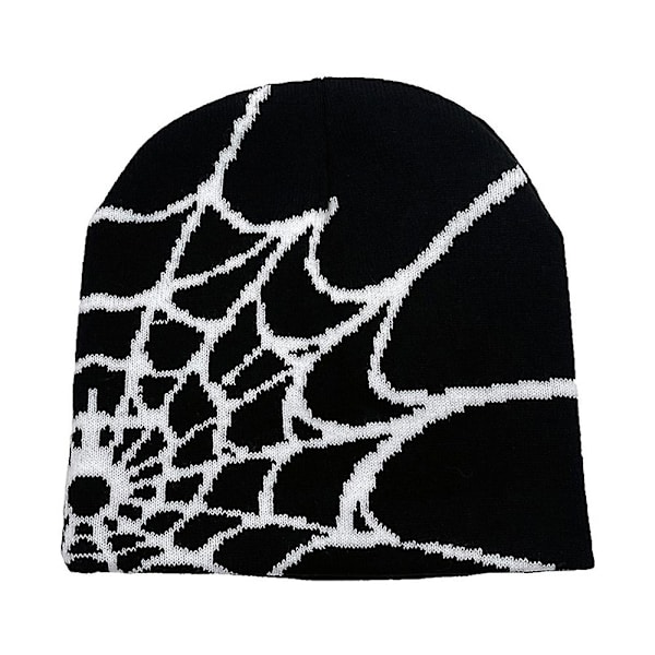 Cobweb Beanie Lue For Menn Kvinner Unisex Vinter Cuff Beanie Myk Varmt Strikket Huer Beanie Black