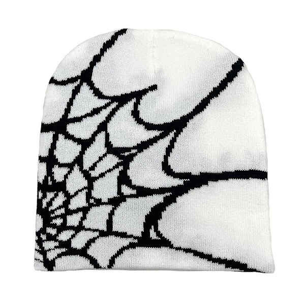 Cobweb Beanie Lue For Menn Kvinner Unisex Vinter Cuff Beanie Myk Varmt Strikket Huer Beanie White