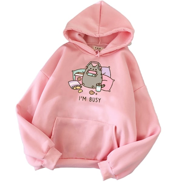 Kawaii Cat Hoodie - Moteklær, Casual Genser for Menn og Kvinner, Høst/Vintertrend grey L