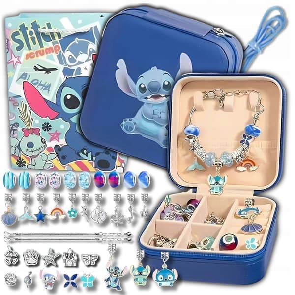 DIY armbåndsfremstillingssæt med Lilo & Stitch-charms og perler