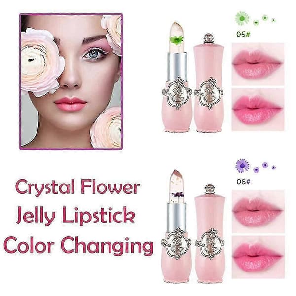 Magisk Jelly Blomster Læbestift - pH Klar Farveskiftende Læbepomade & Gloss Sæt