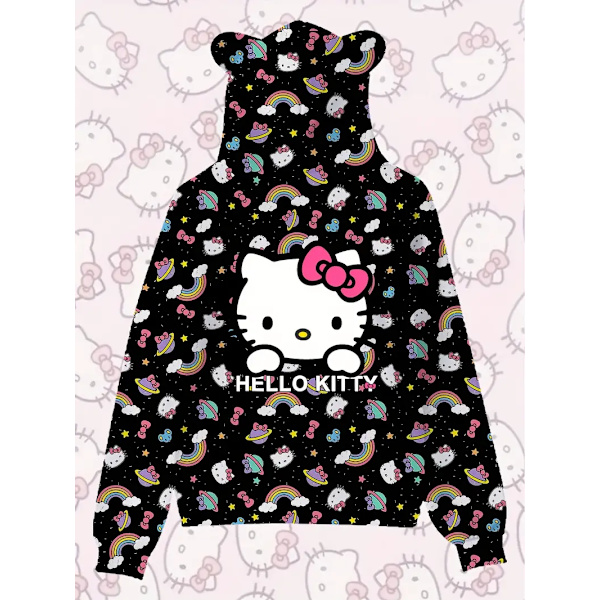 Huppareita Piirretty Casual Neulotukan Pullover Taskuilla, Aikuisten Pitkähihainen Huppareita, Sopii Lahjoiksi Ja Kokoelmiin G black M