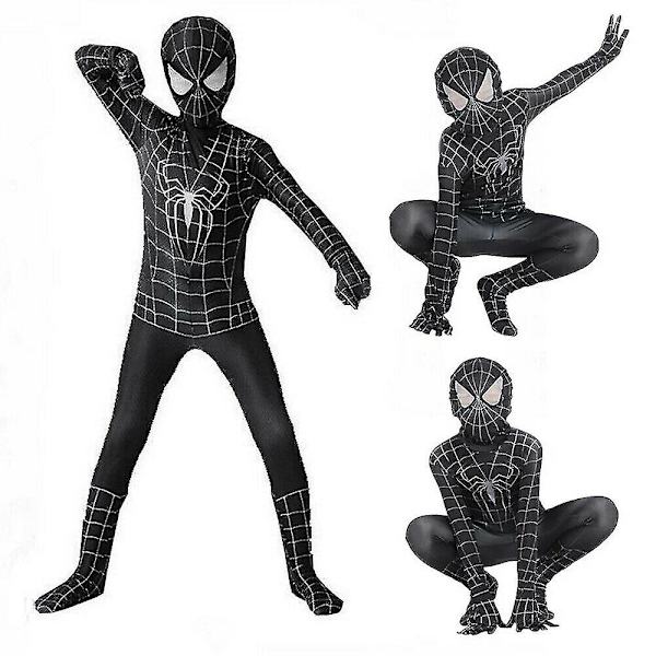 Black Spiderman kostyme for barn