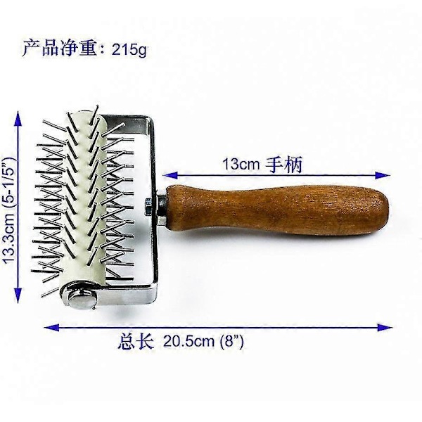 Baking Tool Stainless Steel Rolling Pin Pizza Biscuit Baking Tool Assorted Wooden Handle Pizza Docker{ROG}