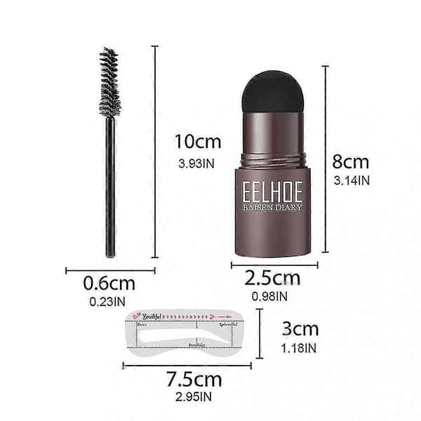 Multifunktionel Hårgrænse Skygge Puderstift Øjenbryn Print Styling Sæt light brown set