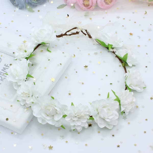 5 st koreansk version av vänster öra elegant blomma pärla strass