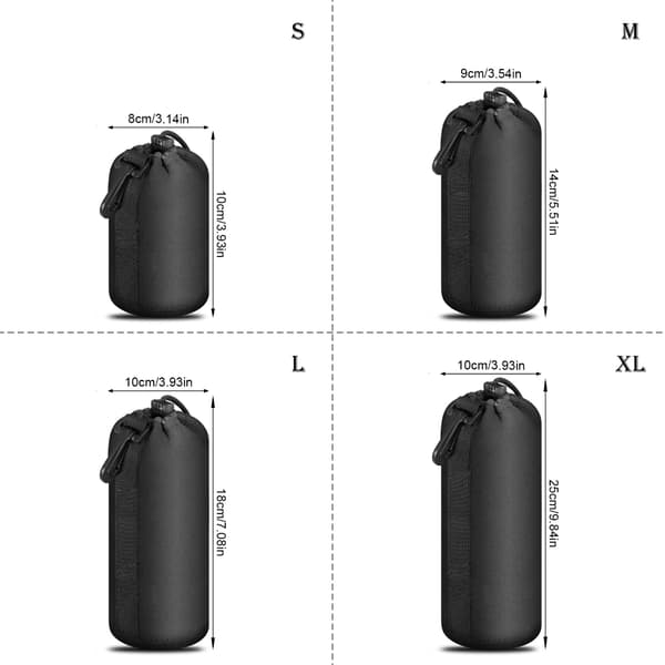 4 Pcs Neoprene DSLR Camera Bag with Adjustable Strap Soft Lens Case Gadget