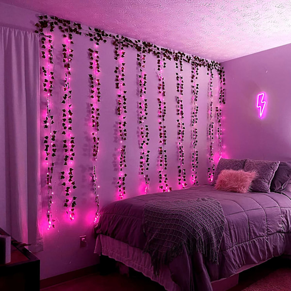 Rosa Fe-lys, 3M/10ft 30LED Halloween Dekoration Lys, Batteri Orange Streng Lys til Halloween, Julepynt Pink