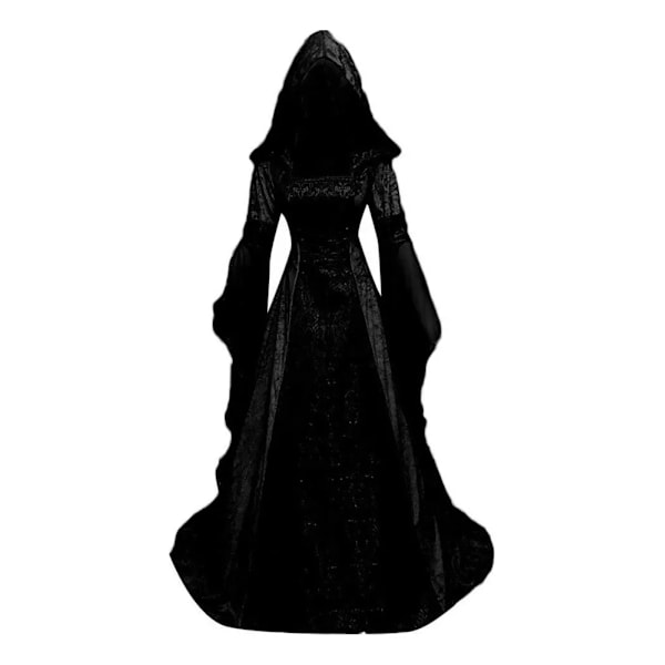 Gotisk Kappe Kjole Brudkjole Cosplay Halloween Negro M