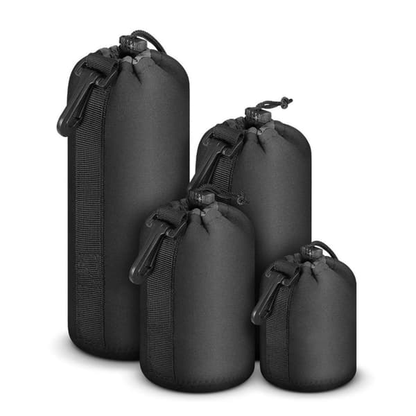 4 Pcs Neoprene DSLR Camera Bag with Adjustable Strap Soft Lens Case Gadget