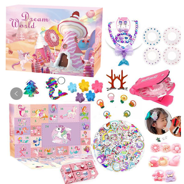 Julkalender Blindbox Barnfestgåva Dekomprimera DIY Handriven Nedräkningskalender Blindbox Jul Leksak