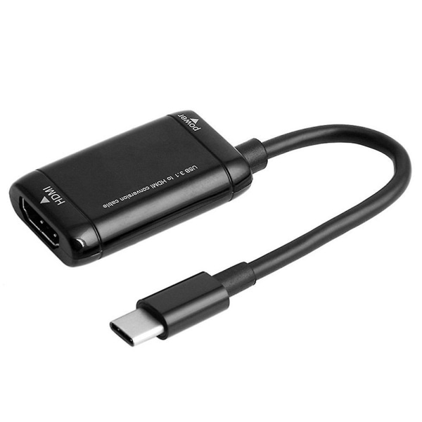 Usb C til HDMI-adapter Usb Type C Usb 3.1-kabel til Android-telefontablet Black