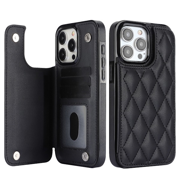Sopii iPhone 15 6.1 Xiaoxiang -tyyliseen monitoimikorttipidikkeeseen, jossa on kaksoissolki ja luova nahkainen matkapuhelinkotelo black
