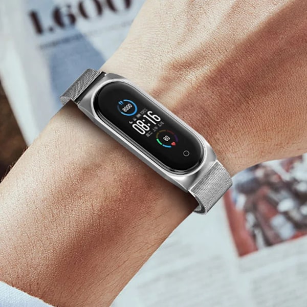 Milanese Loop -hihna Xiaomi Mi Band 7 6 5 4 3:lle - Ruostumattomasta teräksestä valmistettu magneettinen ranneke - Metalliranneke Xiaomi Mi Band 4 3 -hihnat 10 violetti 10 purple Mi band 4 3