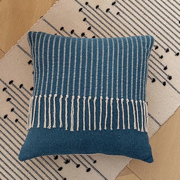 Boho Marocko Tuftad Kudde för Fodral Randig Vävd Stickad Frans Tofs Kuddfodral 5