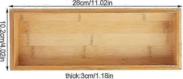 2025 Bambubricka, 28 x 10,2 x 3 cm Rektangulär Bambu Tebricka Servis Bröd Frukost Middagsbricka