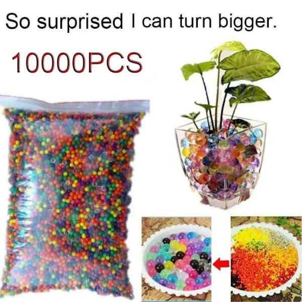 10000 stk Vannperler Perleformet Krystalljord Vannperler Leire Voks Magiske Geleballer Bryllup Hjemmedekor