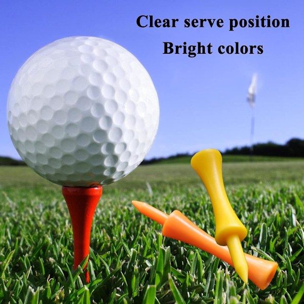 Castle Golf Tees Plast, 60 stk. Golftees i forskjellige høyder, flere farger, blandet størrelse (31 mm, 37 mm, 43 mm, 51 mm, 57 mm, 70 mm)